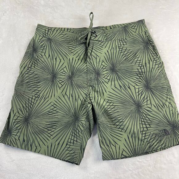 The North Face Men's Temescal Board Shorts Green Swimsuit swim Trunks Sz 32 - Picture 1 of 7